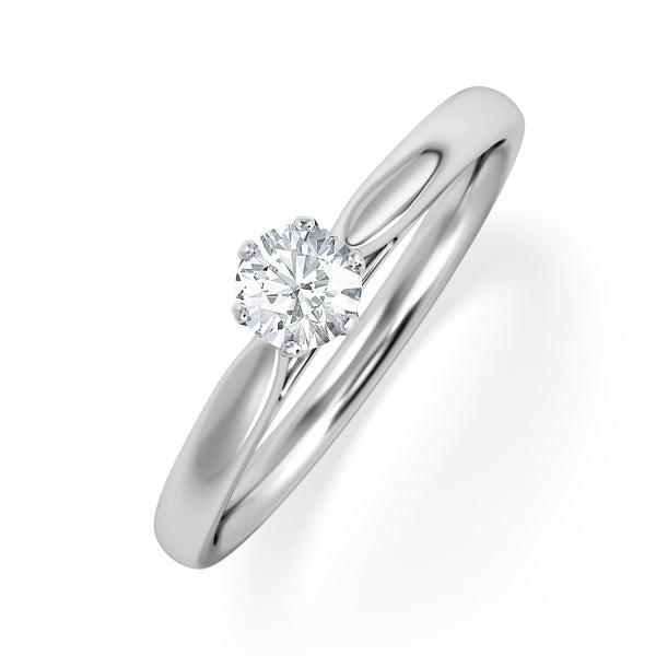 Certified High Set Chloe 18K White Gold Diamond Engagement Ring 0.25CT