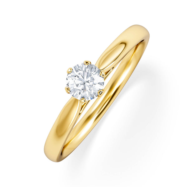 Certified High Set Chloe 18K Gold Diamond Engagement Ring 0.33CT-G/VS