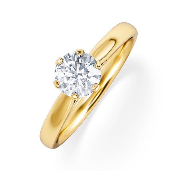Certified 0.70CT Chloe High 18K Gold Engagement Ring E/VS2