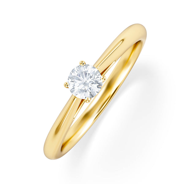 Engagement Ring Certified Elysia 18K Gold Diamond 0.25CT-G-H/SI