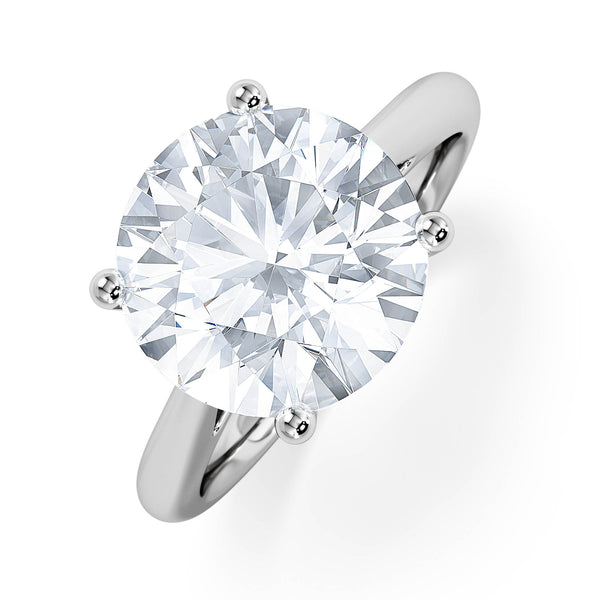 Elysia 5.00ct Lab Diamond Round Cut Engagement Ring in 18K White Gold G/VS1