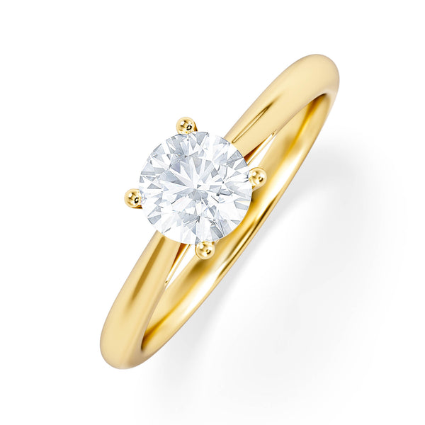 Engagement Ring Certified 0.70CT Elysia 18K Gold E/VS2