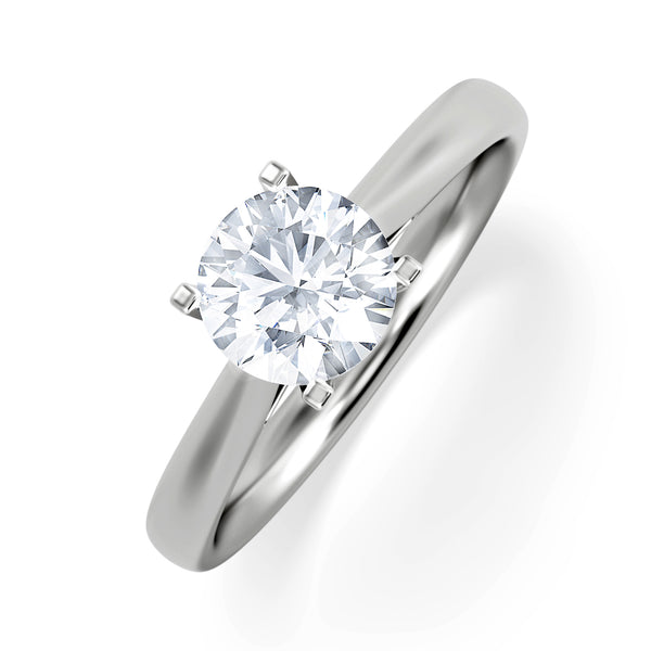 Certified 1.00CT Grace 18K White Gold Engagement Ring G/SI2