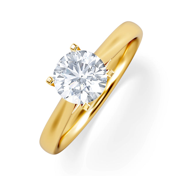 1 Carat Diamond Engagement Ring Grace Lab FVS1 IGI Certified 18K Gold