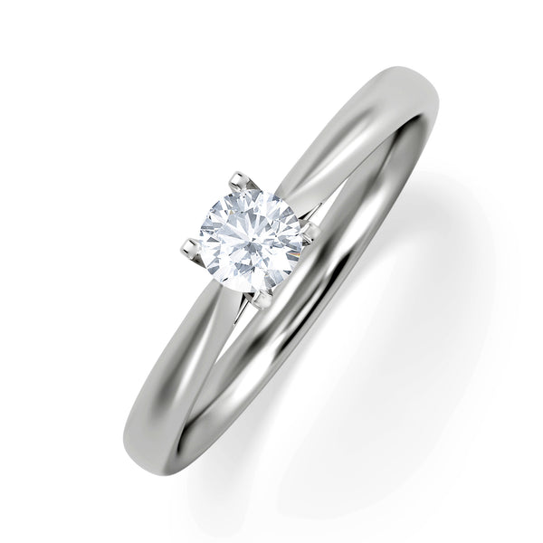 Certified Grace 18K White Gold Diamond Engagement Ring 0.25CT-G-H/SI