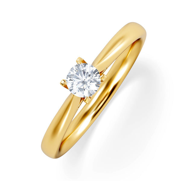 Certified Grace 18K Gold Diamond Engagement Ring 0.25CT-G-H/SI
