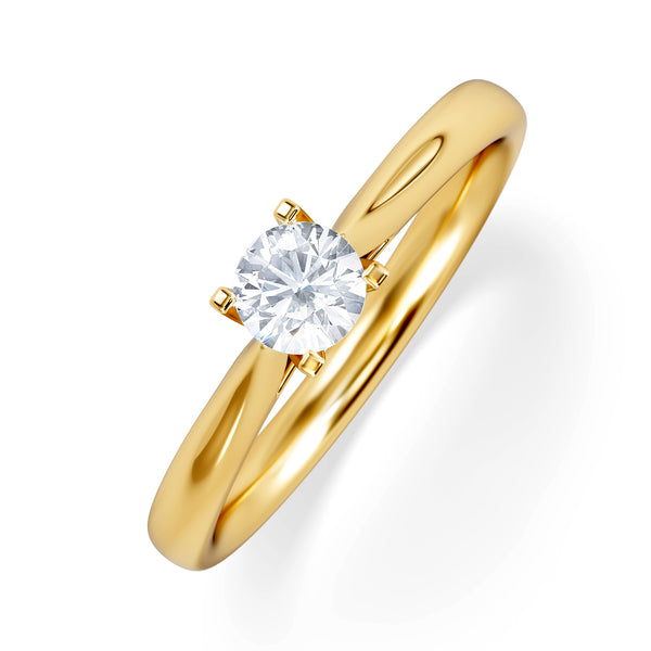 Certified Grace 18K Gold Diamond Engagement Ring 0.33CT