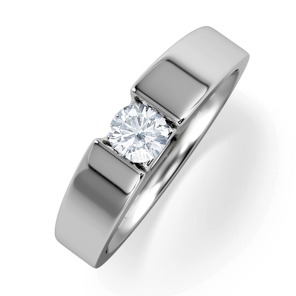 Certified Jessica 18K White Gold Diamond Engagement Ring 0.33CT-G-H/SI