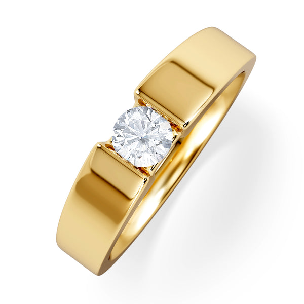 Certified Jessica 18K Gold Diamond Engagement Ring 0.33CT-F-G/VS