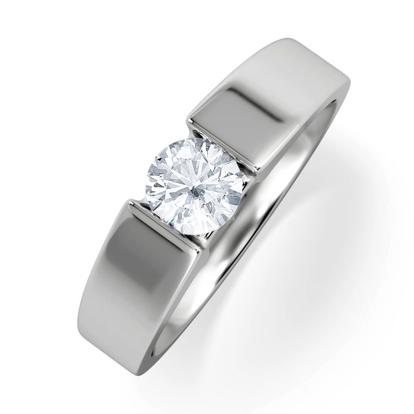 Certified Jessica 18K White Gold Diamond Engagement Ring 0.50CT