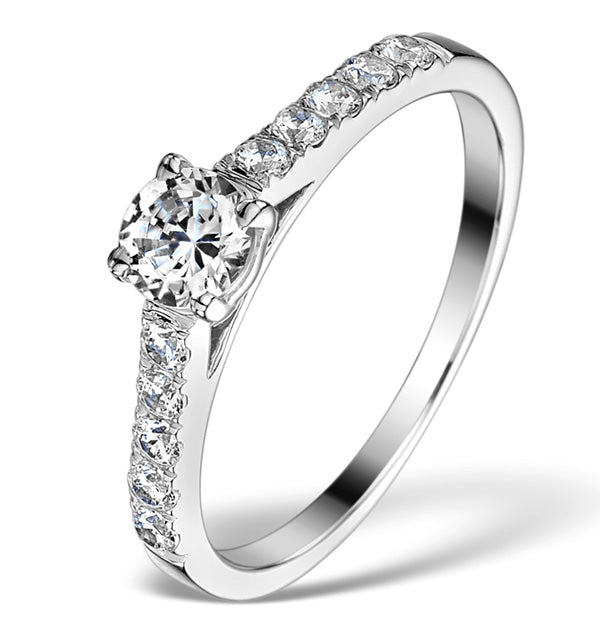 Sidestone Lab Diamond Ring Adelle 0.85ct G/Vs1 Platinum