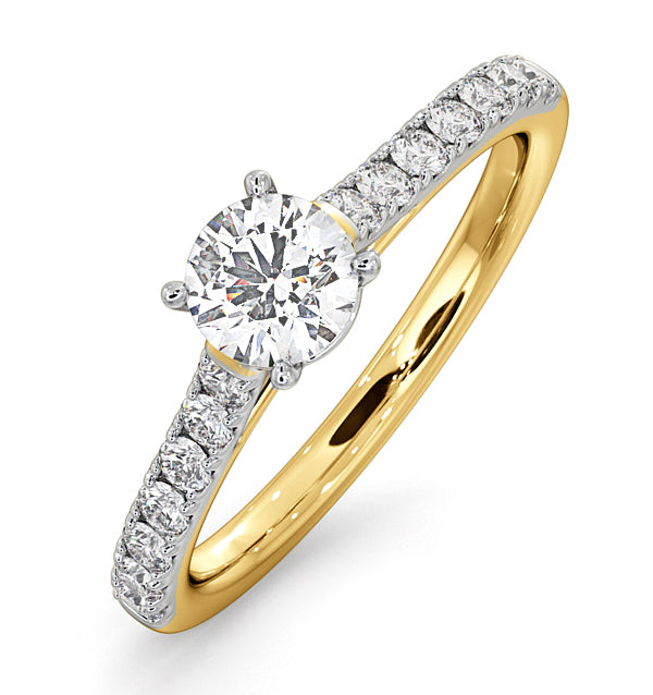 Natalia Diamond Engagement Side Stone Ring 18K Gold 0.91CT G/SI1
