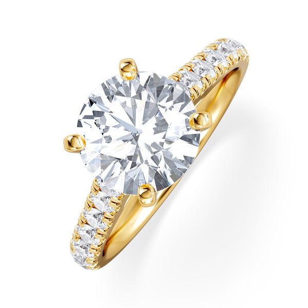 Natalia Lab Diamond Engagement Side Stone Ring 18K Gold 2.50CT F/VS1