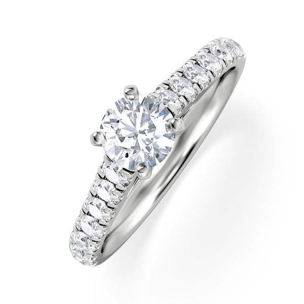 Natalia Diamond Engagement Side Stone Ring Platinum 0.91CT G/VS2