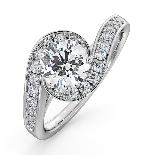 Anais GIA Diamond Engagement Halo Ring Platinum 1.38CT G/VS1