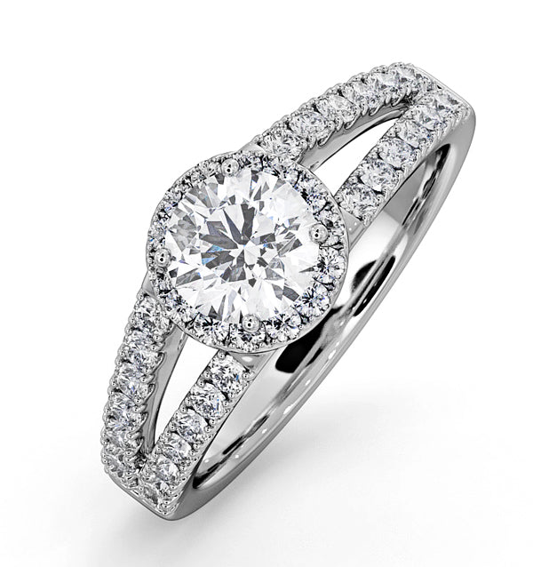 Carly GIA Diamond Engagement Side Stone Ring Platinum 1.23CT G/VS2