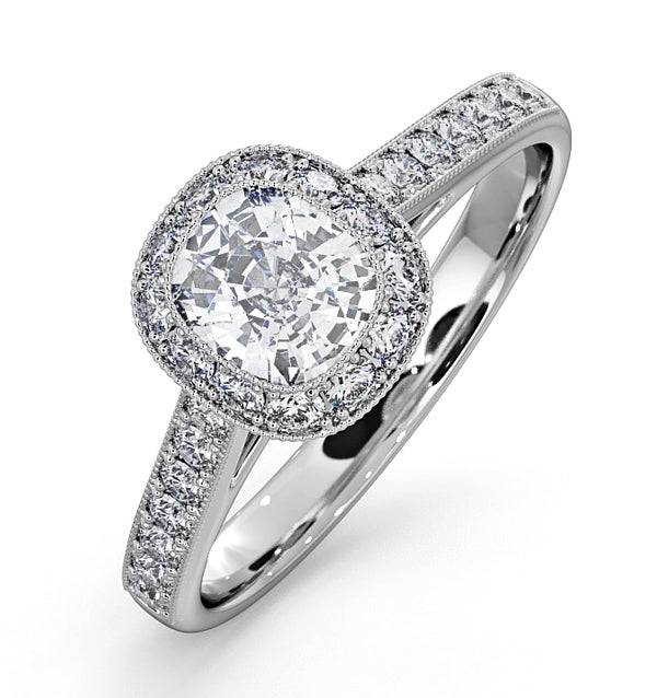 Danielle GIA Diamond Engagement Side Stone Ring Platinum 1.25CT G/VS1