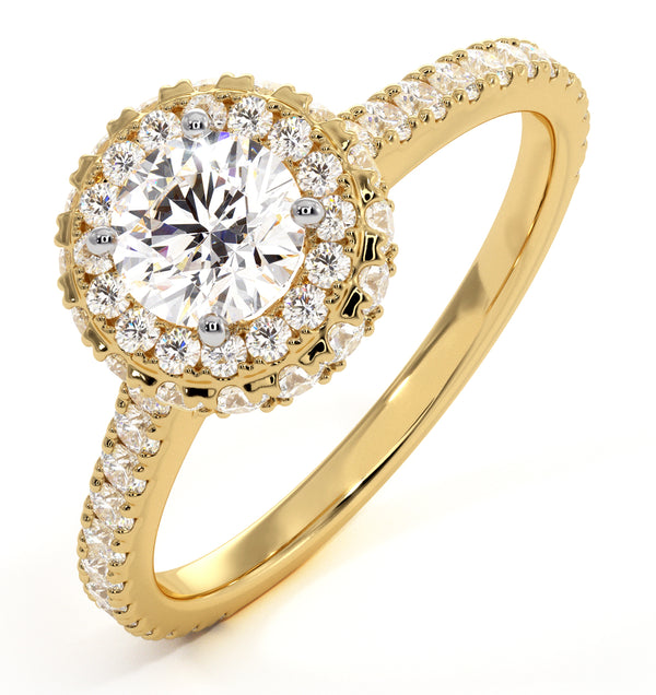 Valerie Diamond Halo Engagement Ring in 18K Gold 1.10ct G/SI2