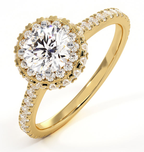 Valerie GIA Diamond Halo Engagement Ring in 18K Gold 1.40ct G/SI2