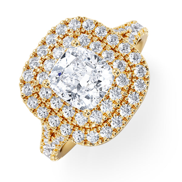 Anastasia Lab Diamond Halo Engagement Ring in 18K Gold 2.15ct F/VS1