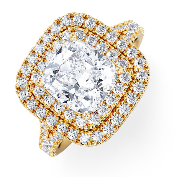 Anastasia Lab Diamond Halo Engagement Ring in 18K Gold 2.70ct F/VS1