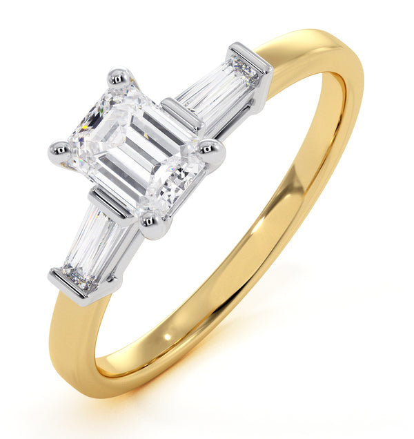 Genevieve Emerald Cut Diamond Ring in 18K Gold 0.70ct G/VS2