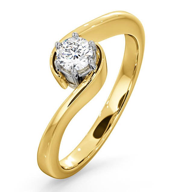 Certified Leah 18K Gold Diamond Engagement Ring 0.25CT