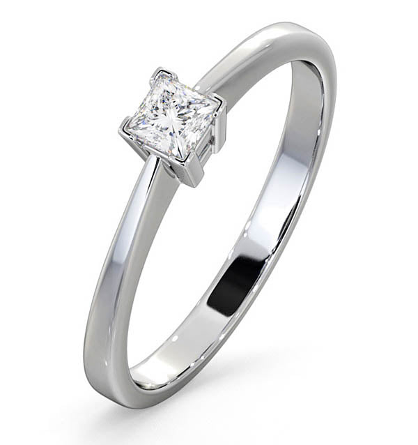 Certified Lauren Platinum Diamond Engagement Ring 0.25CT-G-H/SI