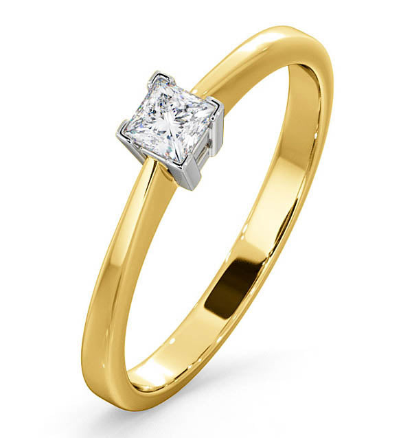 Certified Lauren 18K Gold Diamond Engagement Ring 0.25CT-G-H/SI