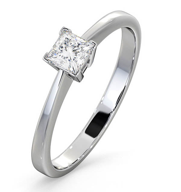 Certified Lauren 18K White Gold Diamond Engagement Ring 0.33CT-G-H/SI