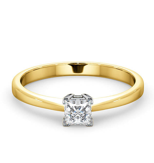 Certified Lauren 18K Gold Diamond Engagement Ring 0.33CT-G-H/SI