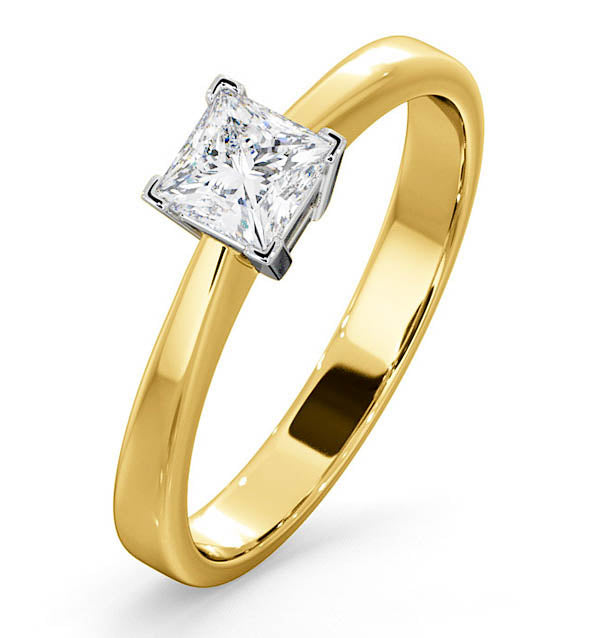 Certified Lauren 18K Gold Diamond Engagement Ring 0.50CT-G-H/SI