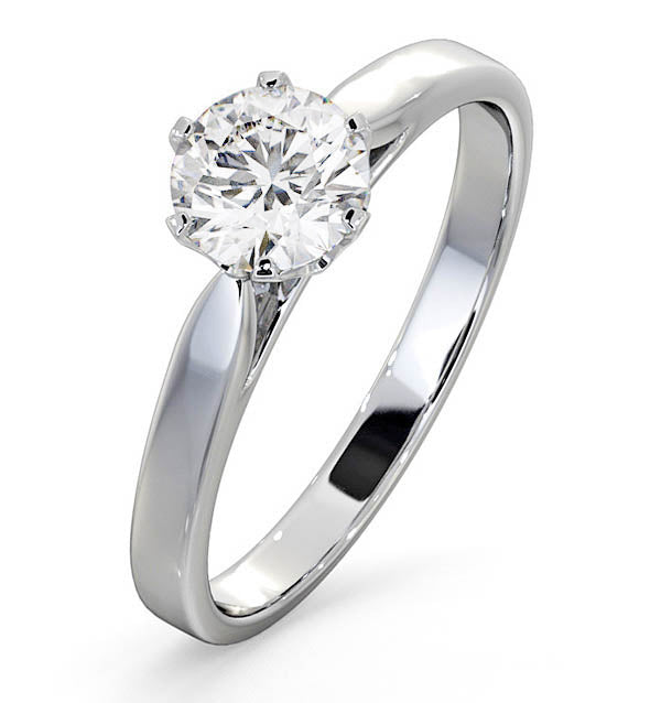 Certified 0.90CT Chloe Low Platinum Engagement Ring G/SI2