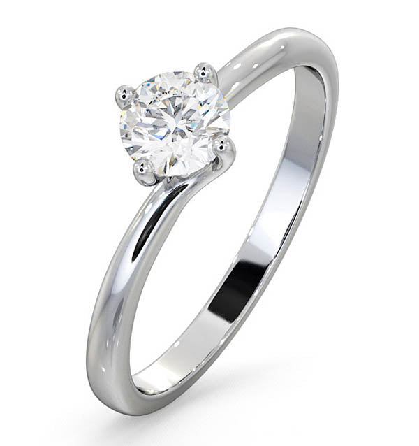 Certified 0.50CT Lily Platinum Engagement Ring G/SI1