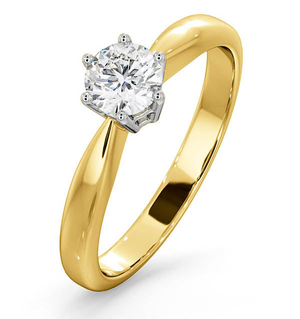 Certified 0.50CT Chloe High 18K Gold Engagement Ring G/SI1