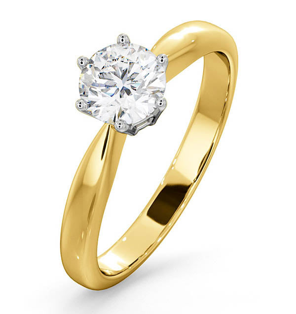 Certified High Set Chloe 18KY DIAMOND Engagement Ring 0.75CT