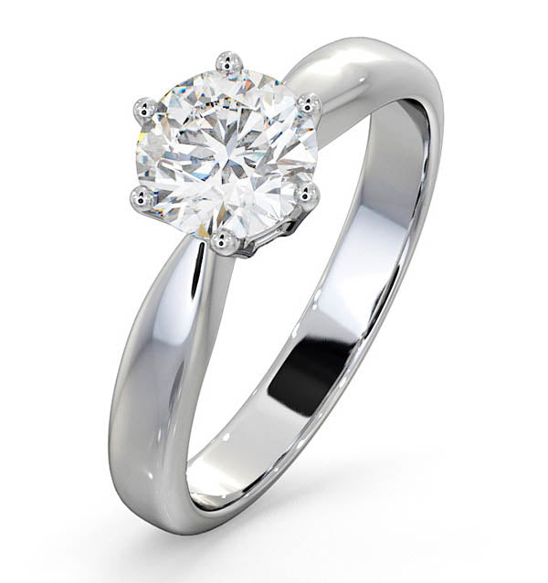 1 Ct Diamond Engagement Ring High Set Chloe Lab FVS1 18K White Gold
