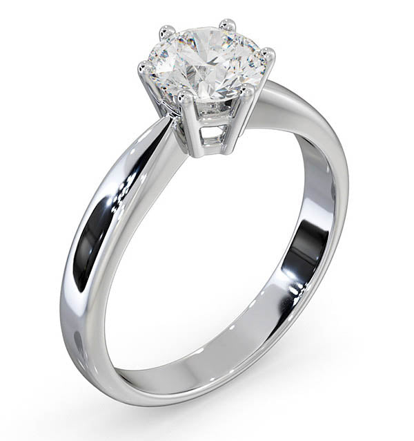 1 Ct Diamond Engagement Ring High Set Chloe Lab FVS1 18K White Gold
