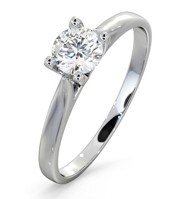 Certified 0.50CT Grace 18K White Gold Engagement Ring E/VS1