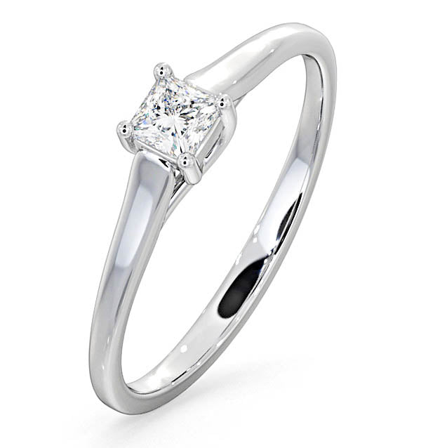 Engagement Ring Certified Lucy 18K White Gold Diamond 0.25CT-F-G/VS