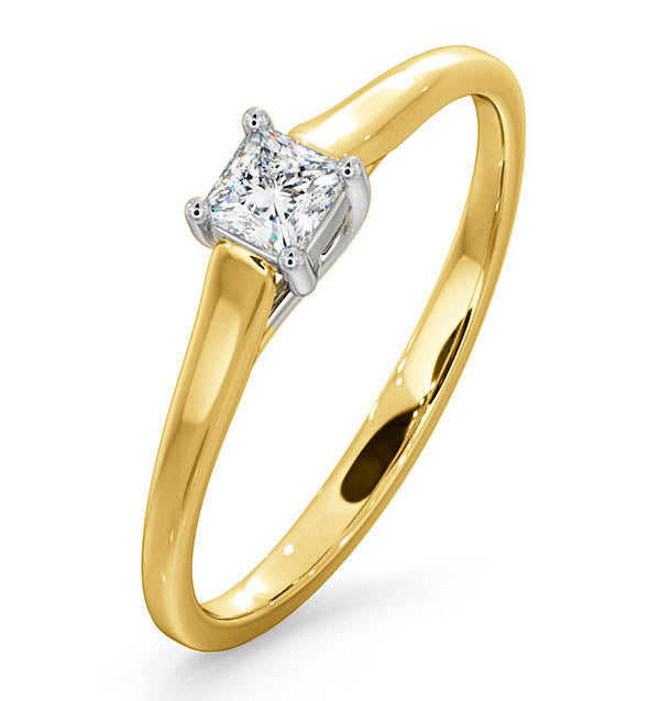 Certified Lucy 18K Gold Diamond Engagement Ring 0.25CT-F-G/VS