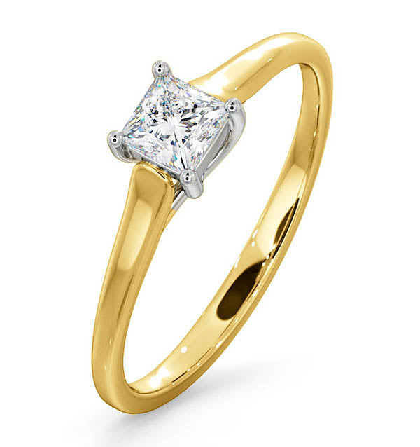 Certified Lucy 18K Gold Diamond Engagement Ring 0.33CT-G-H/SI