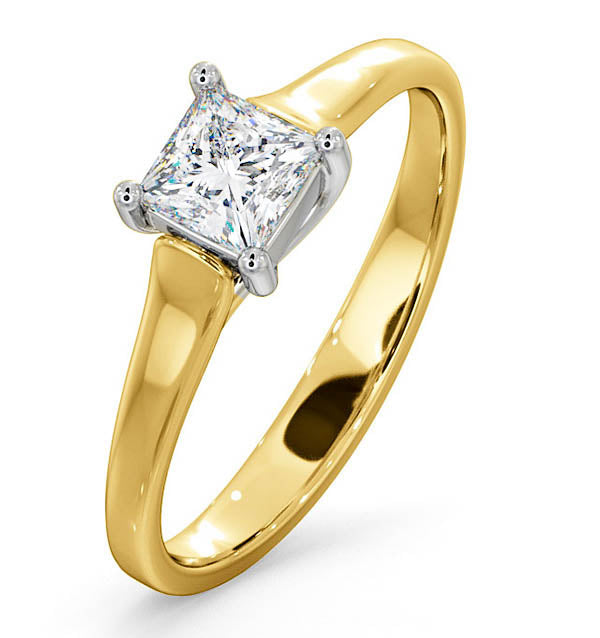 Certified Lucy 18K Gold Diamond Engagement Ring 0.50CT-F-G/VS