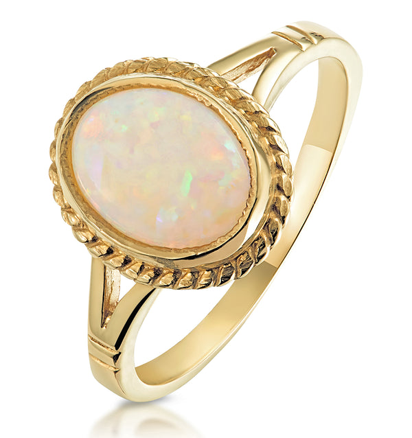Opal 1.02CT 9K Yellow Gold Ring