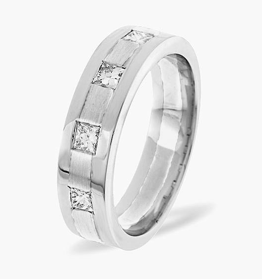 Mens 0.35ct H/Si Diamond Platinum Dress Ring