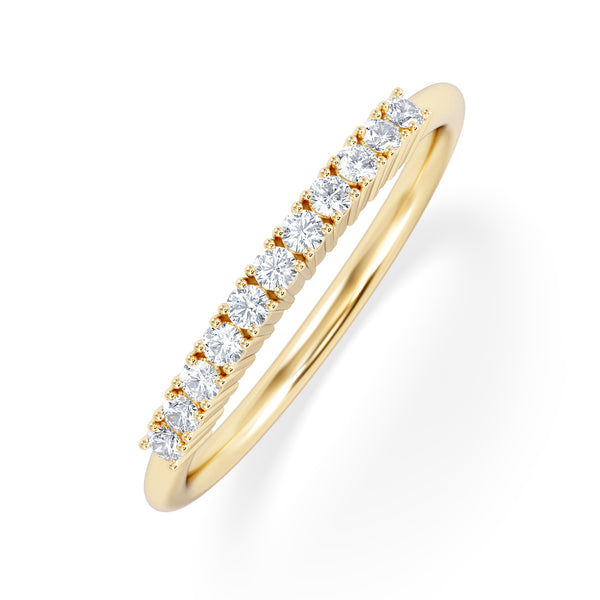Twilight Lab Diamond 0.15ct H/SI Half Eternity Ring in 18K Gold Vermeil