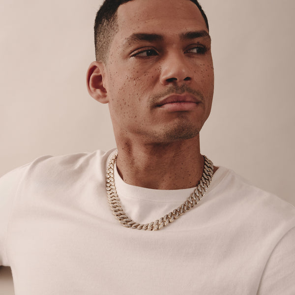 21 Inch Havana Cuban Lab Diamond Necklace 8.00ct Set in 18K Gold Vermeil