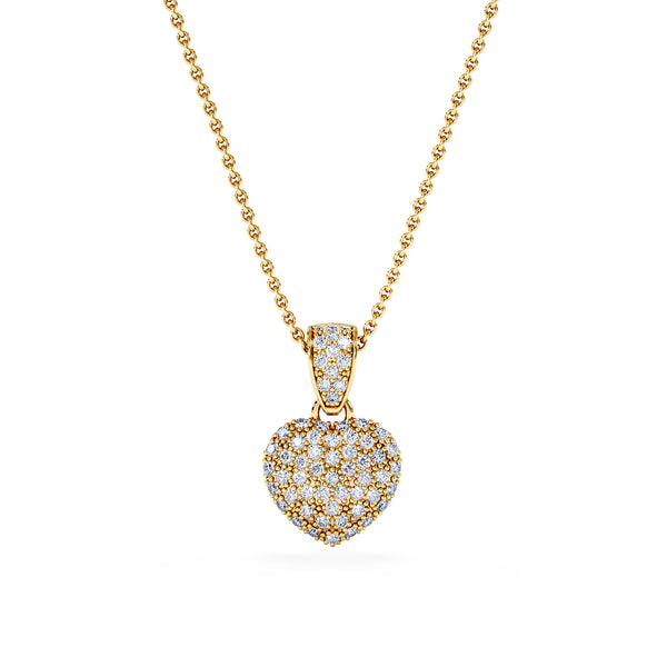 Heart Lab Diamond Necklace 0.50ct in 18K Gold Vermeil