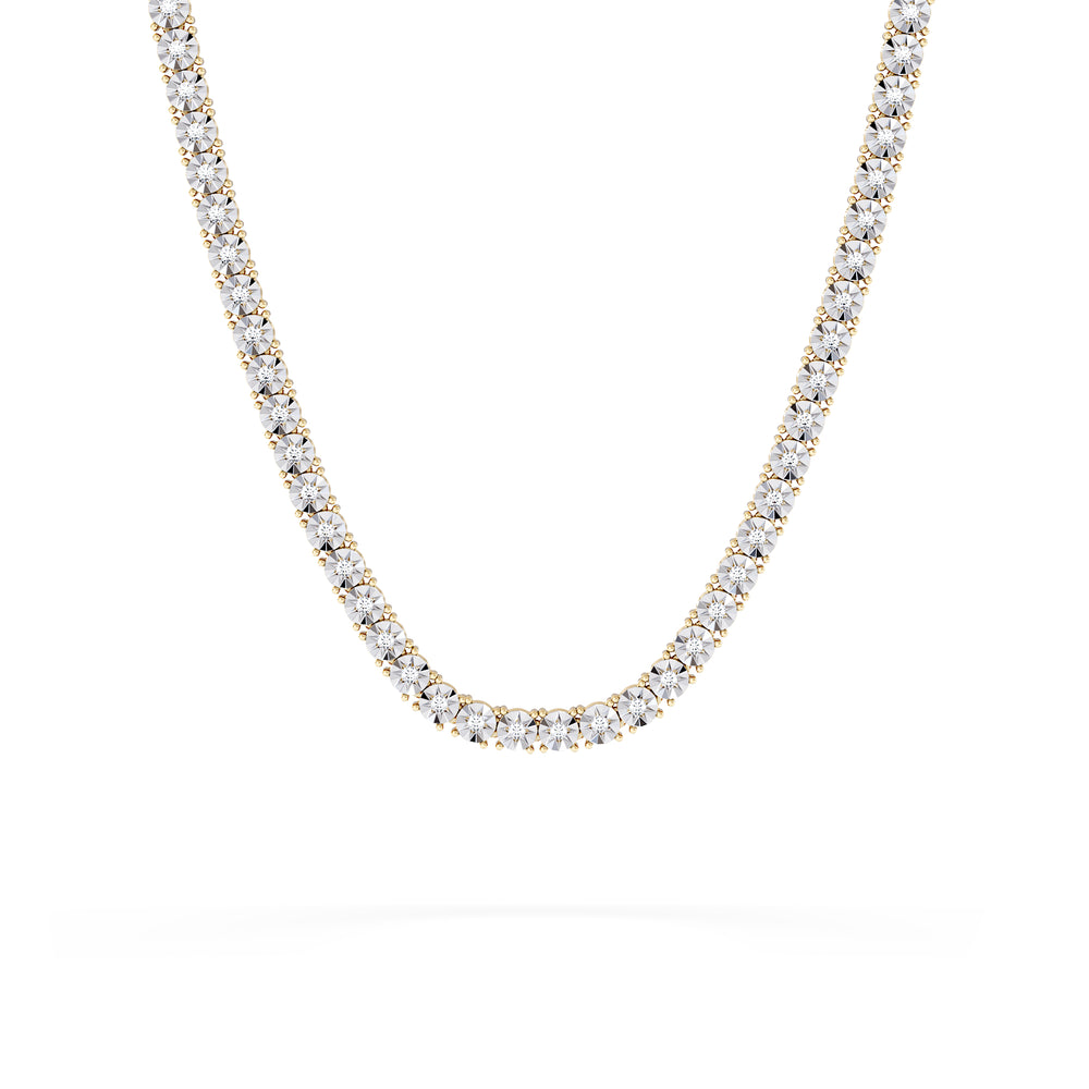 Brilliance 2.50ct Round Cut Lab Diamond Tennis Necklace in 18K Gold Vermeil