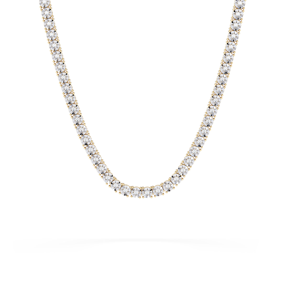 Brilliance 2.50ct Round Cut Lab Diamond Tennis Necklace in 18K Gold Vermeil